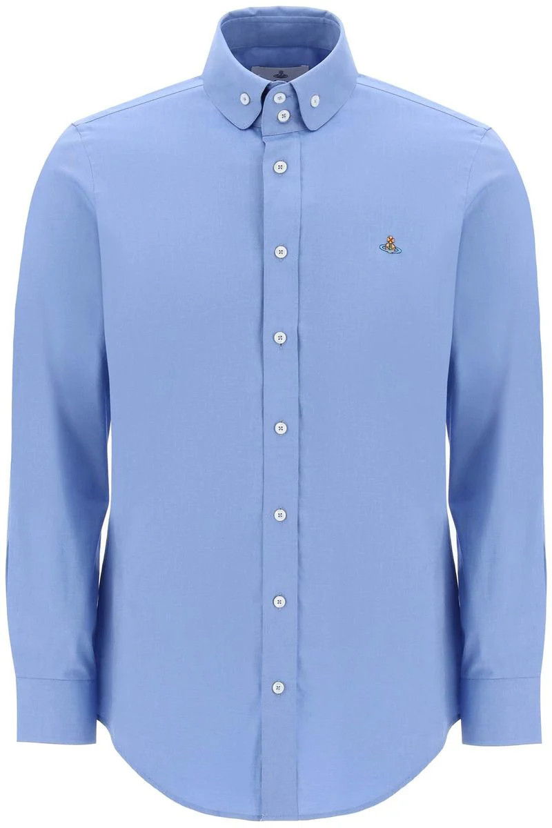 Light Blue Shirt With Buttons In Cotton Man | Baltini