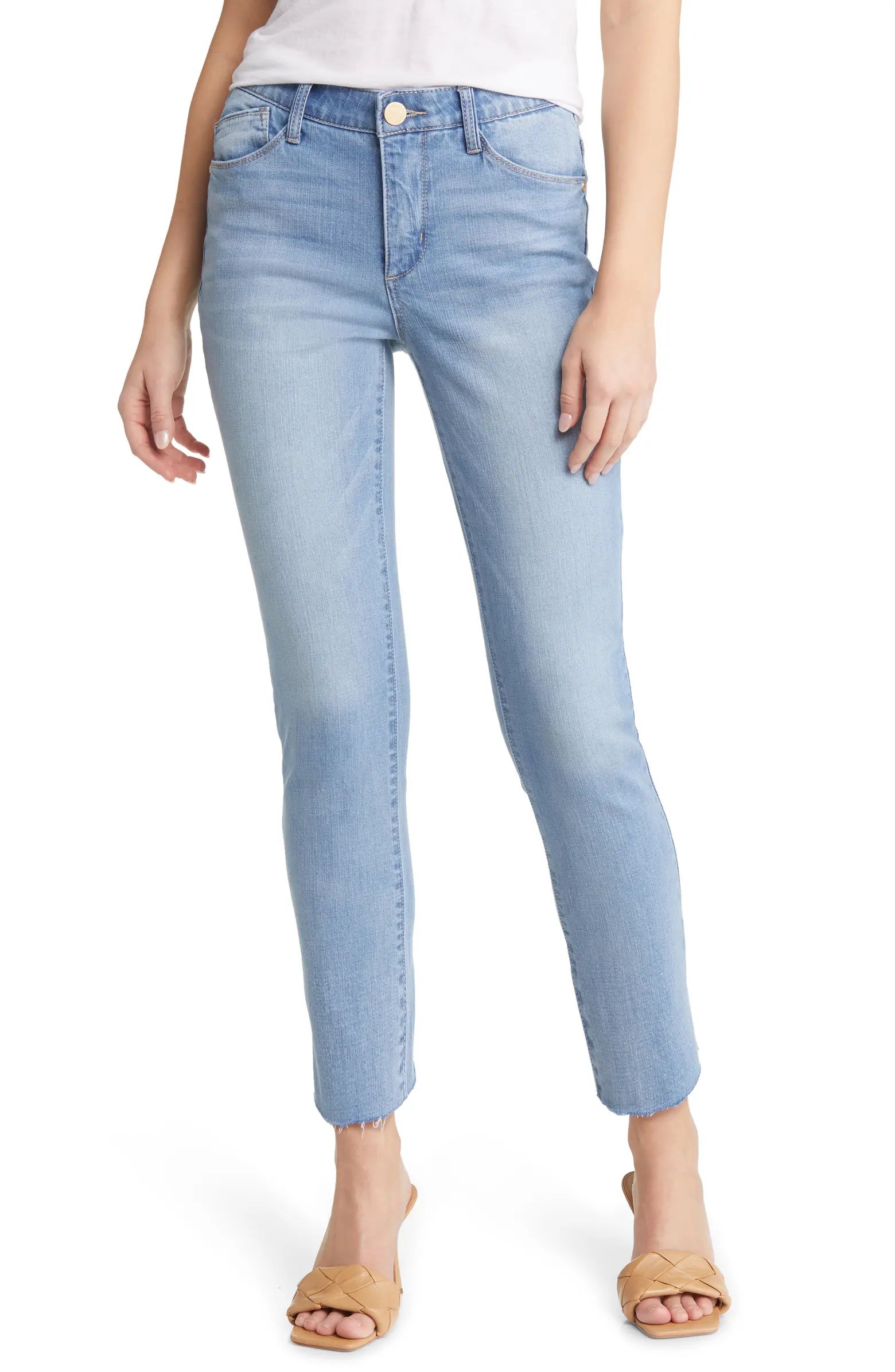 'Ab'Solution High Waist Raw Hem Skinny Crop Jeans | Nordstrom