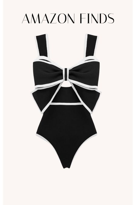 Amazon Find- loving this black and white bow one piece! This is a showstopper and will be the perfect piece for your spring and summer vacation.

#LTKstyletip #LTKswim #LTKtravel