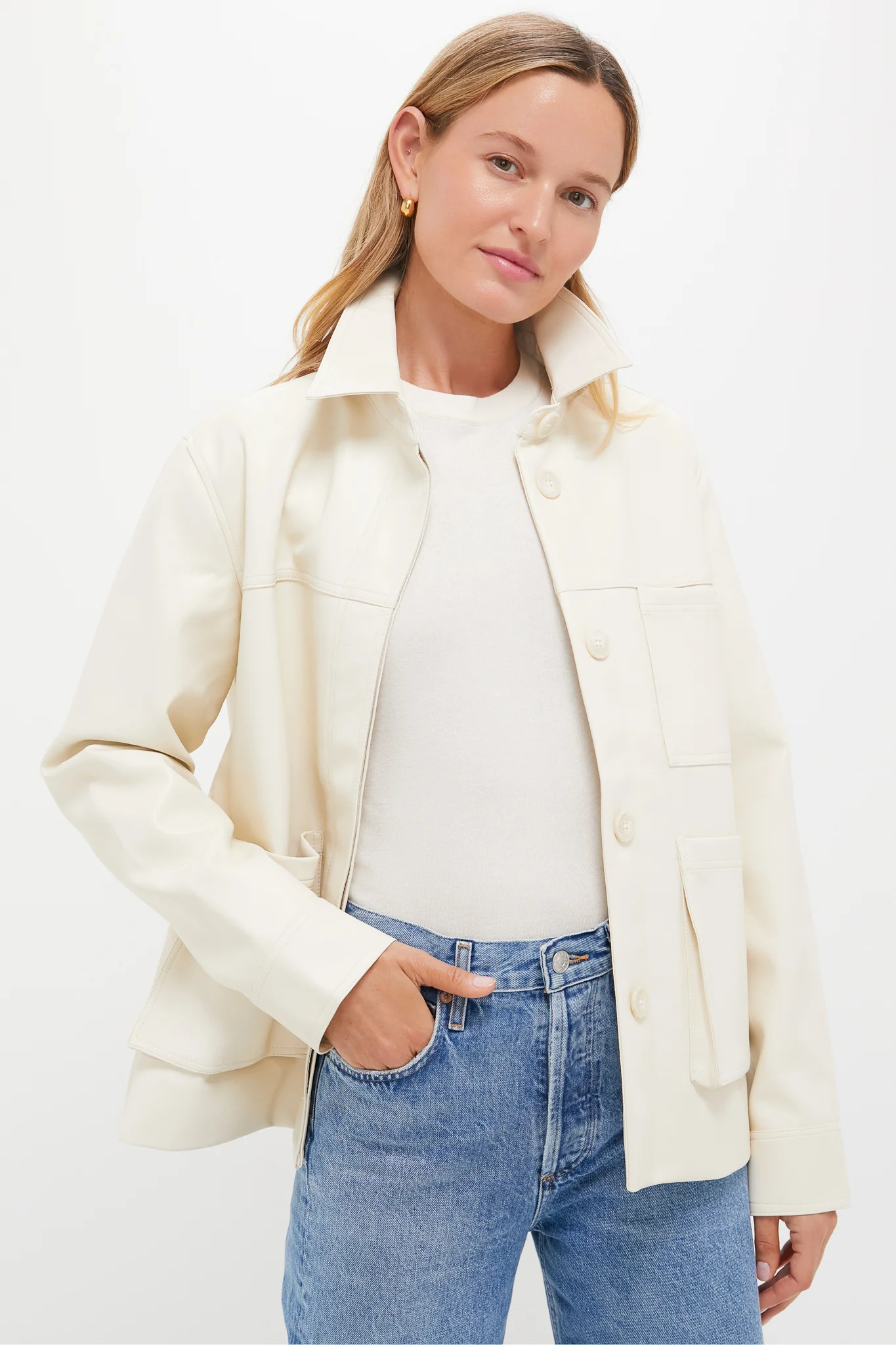 Ivory Telsey Faux Leather Jacket | Tuckernuck (US)