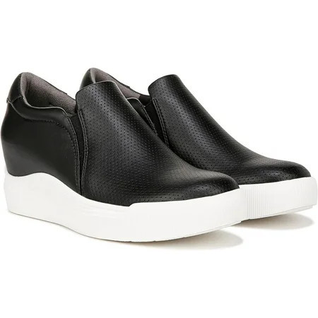 Dr. Scholl s Shoes Womens Time Off Wedge Sneaker Black Smooth 8.5M | Walmart (US)