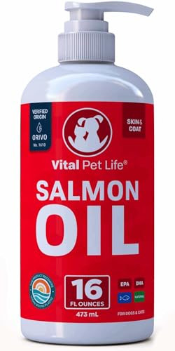 Salmon Oil for Dogs & Cats - Healthy Skin & Coat, Fish Oil, Omega 3 EPA DHA, Liquid Food Supplement for Pets, Supports Joint & Bone Health, Natural Allergy & Inflammation Defense, 16 oz | Amazon (US)
