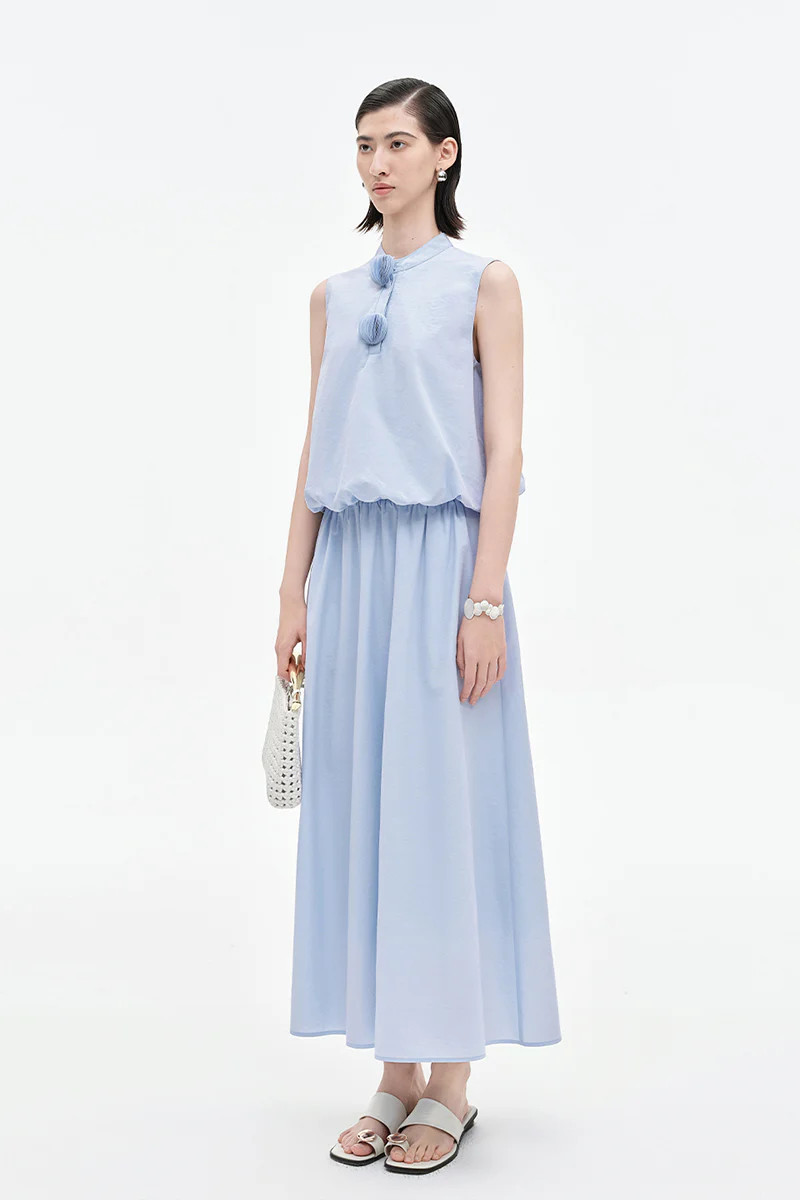 SELFWHO Cotton Blended Stand-Up Collar Bud Vest | SELFWHO