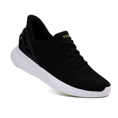 Kizik Athens Slip On Sneakers: Comfortable All-Day Wear, Hands Free Convenience, Mens & Womens Walking Shoes with Arch Support, Wide Toe Box Available - Black M5 / W6.5 | Amazon (US)