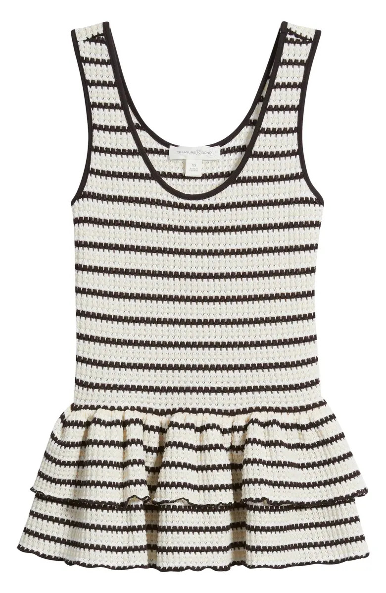 Stripe Crochet Tiered Peplum Tank | Nordstrom