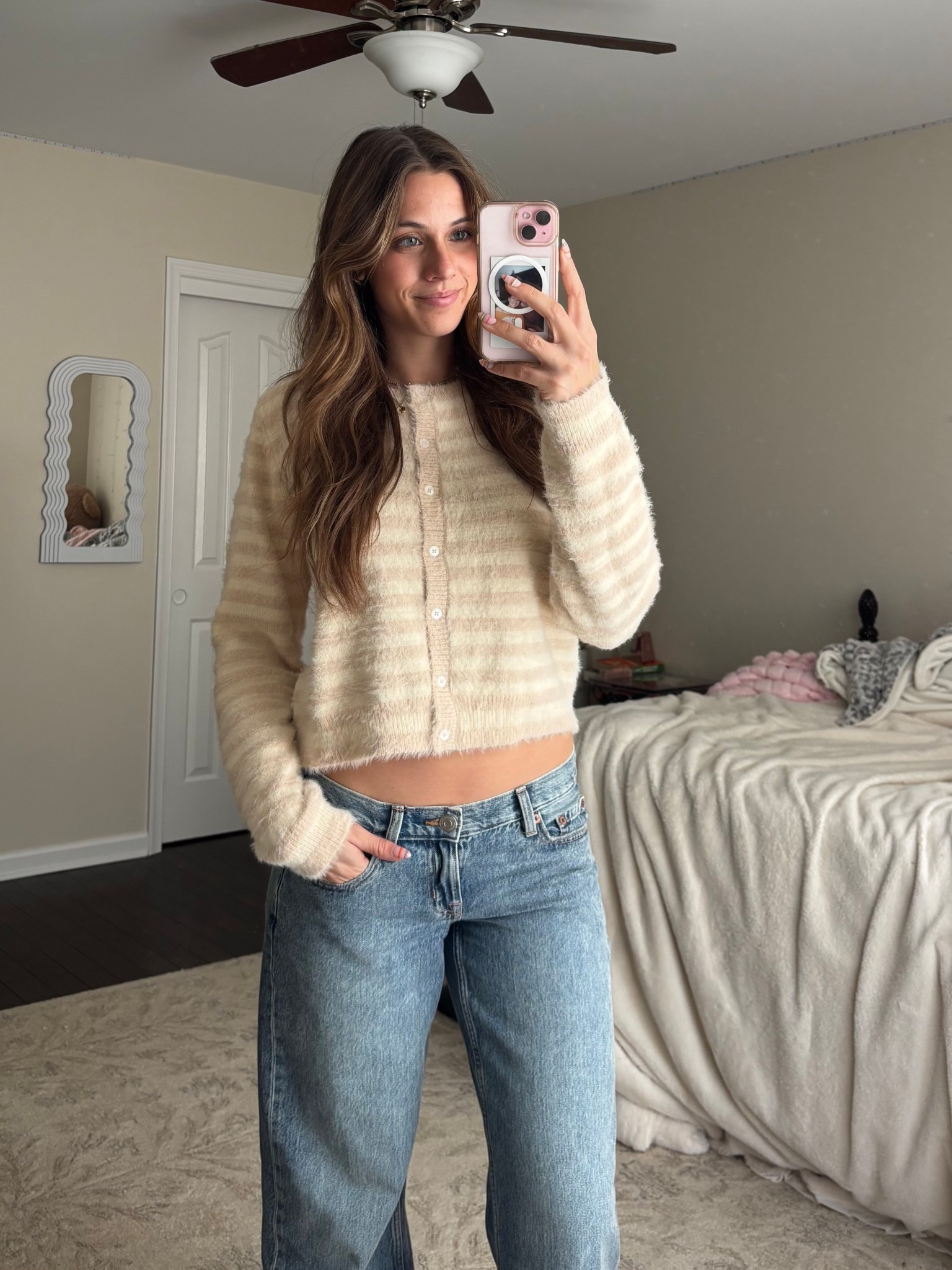 Comfy spring outfit idea with a striped cardigan!
#stripes #springoutfits 

#LTKSeasonal #LTKootd #LTKdayinmylife