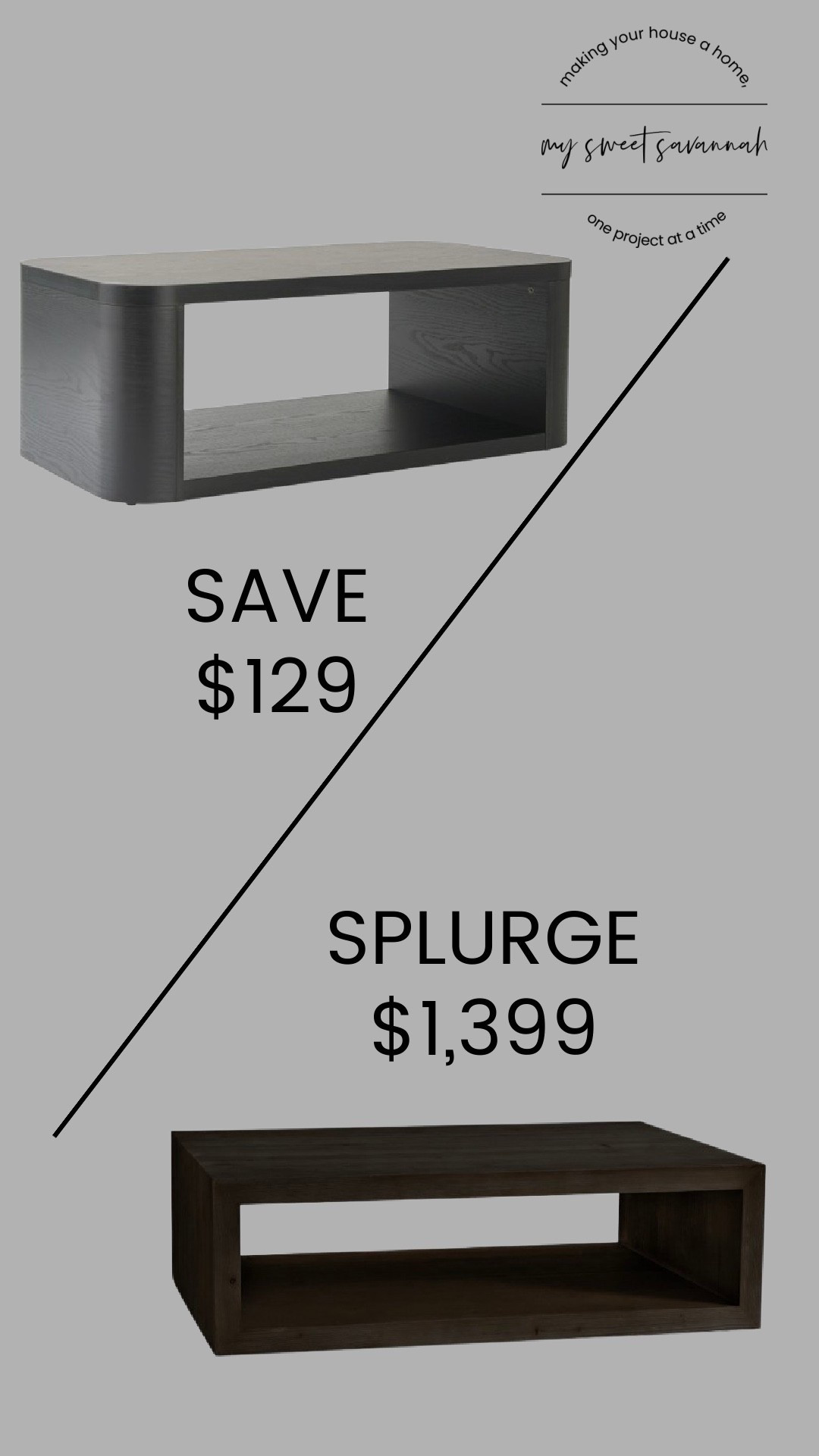 Black wood coffee table dupe. This designer inspired coffee table gives you the same modern open shelf look for $129 instead of $1,399. If you love a modern black coffee table but want a budget friendly option, this one is a great save. Sharing the exact table plus similar designer coffee table dupes for a high-end living room look for less.

#LTKSaleAlert #LTKHome