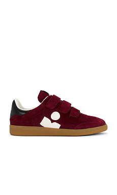 Isabel Marant Beth Sneaker in Burgundy & Ecru from Revolve.com | Revolve Clothing (Global)