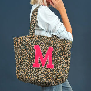 Personalised Initial Leopard Print Tote Bag | Not On The High Street
