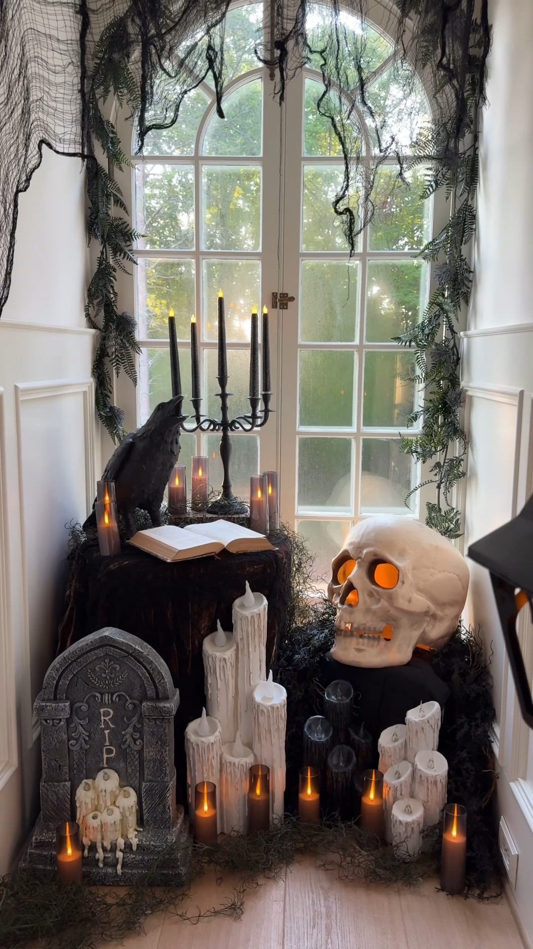 Shop my creepy goth glam hallway! 🦇 🖤

#LTKHome #LTKSeasonal