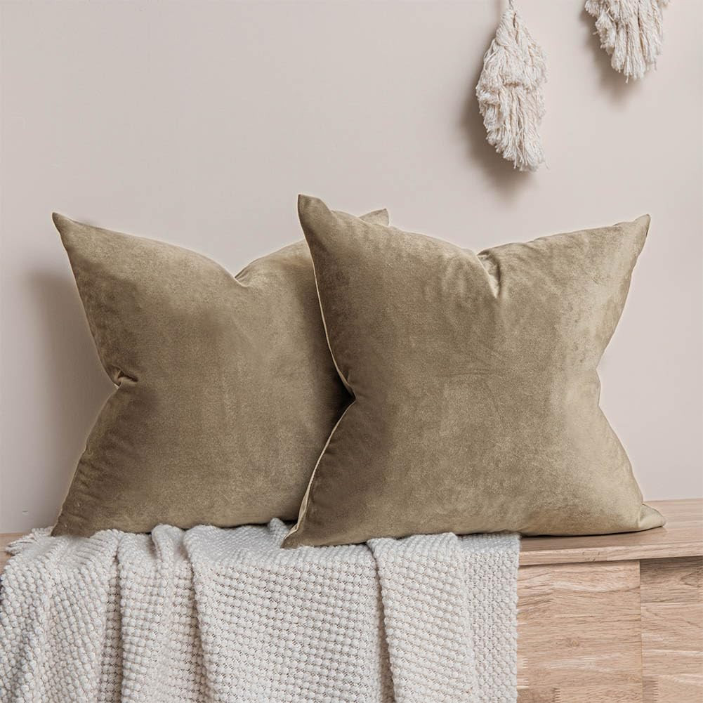 JUSPURBET Stone Velvet Euro Sham Pillow Covers 26x26 inch Set of 2 Decorative Throw Pillow Cases ... | Amazon (US)