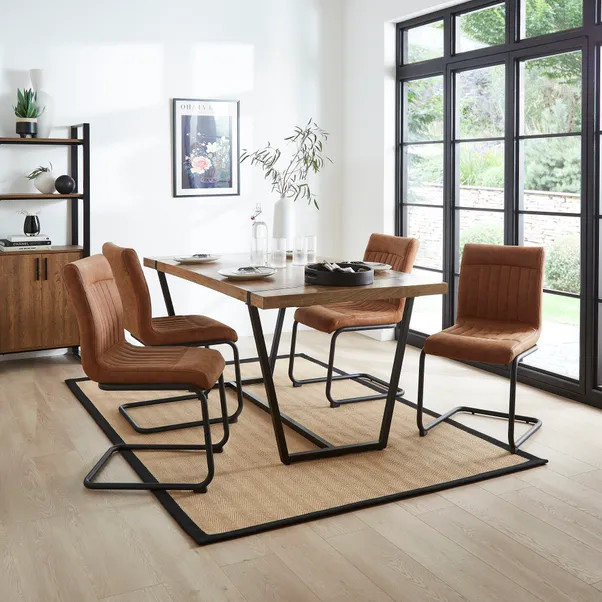 Felix Set of 2 Dining Chairs, Faux Leather | Dunelm (migrated)