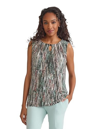 Kasper Sleeveless Printed Matte Jersey Top Black Multi | Amazon (US)