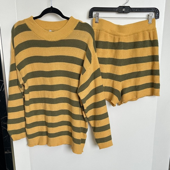 Amazon Essentials Yellow and Green Striped Sweater | Poshmark