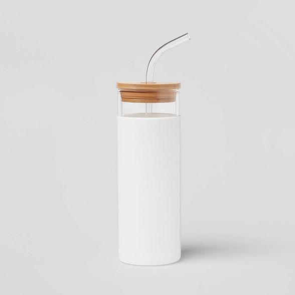 16.9oz Glass Tumbler with Silicone Sleeve and Bamboo Lid and Straw - Opalhouse™ | Target