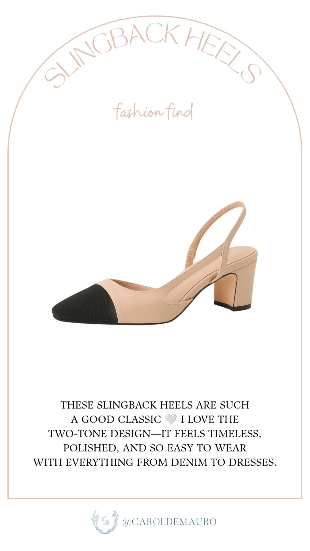 slingback heels, timeless fashion, classic style, closet staple, versatile heels, neutral aesthetic, block heeled sandals, cap toe heels, chanel inspired heels

#LTKootd