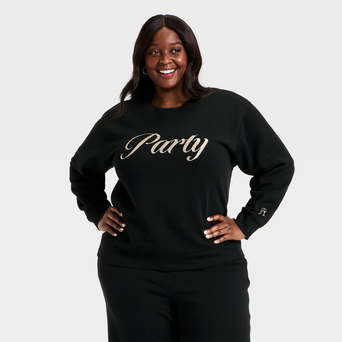 Women's Holiday Knit Embroidered Pullover Sweatshirt - Universal Thread™ Black | Target