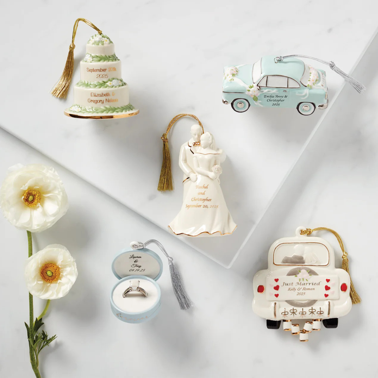 Personalized Just Married Ornament | Lenox