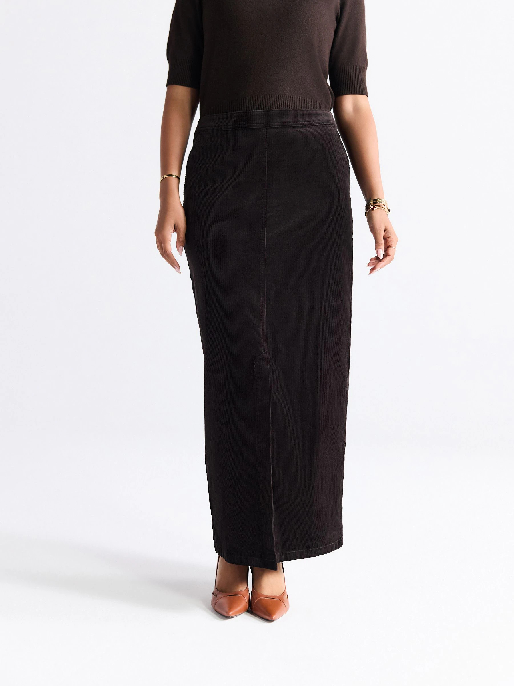 Buy Chocolate Brown N. Premium Cord Column Skirt from Next Ireland | Next EU