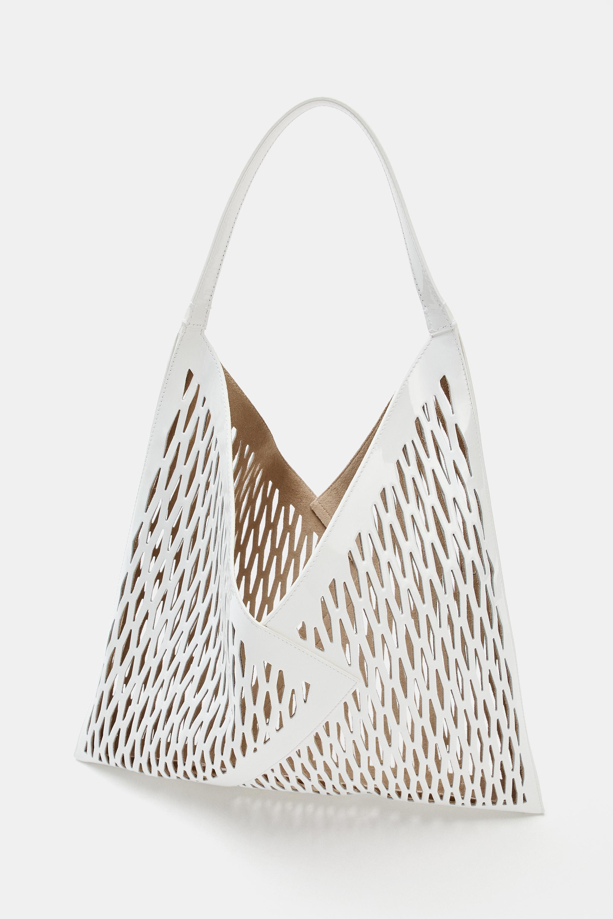 OPENWORK LEATHER TOTE BAG | Zara UK