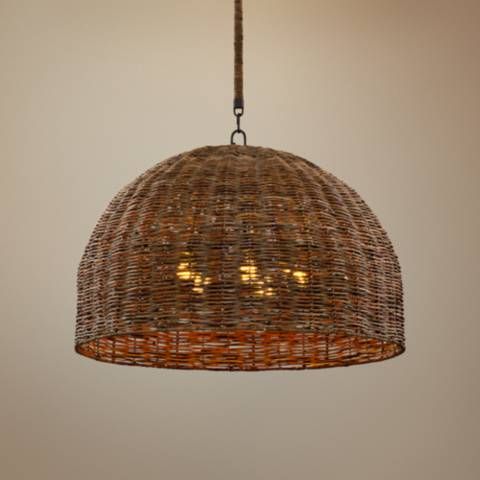 Huxley 33 3/4" Wide Tidepool Bronze LED Basket Pendant Light - #68F29 | Lamps Plus | Lamps Plus