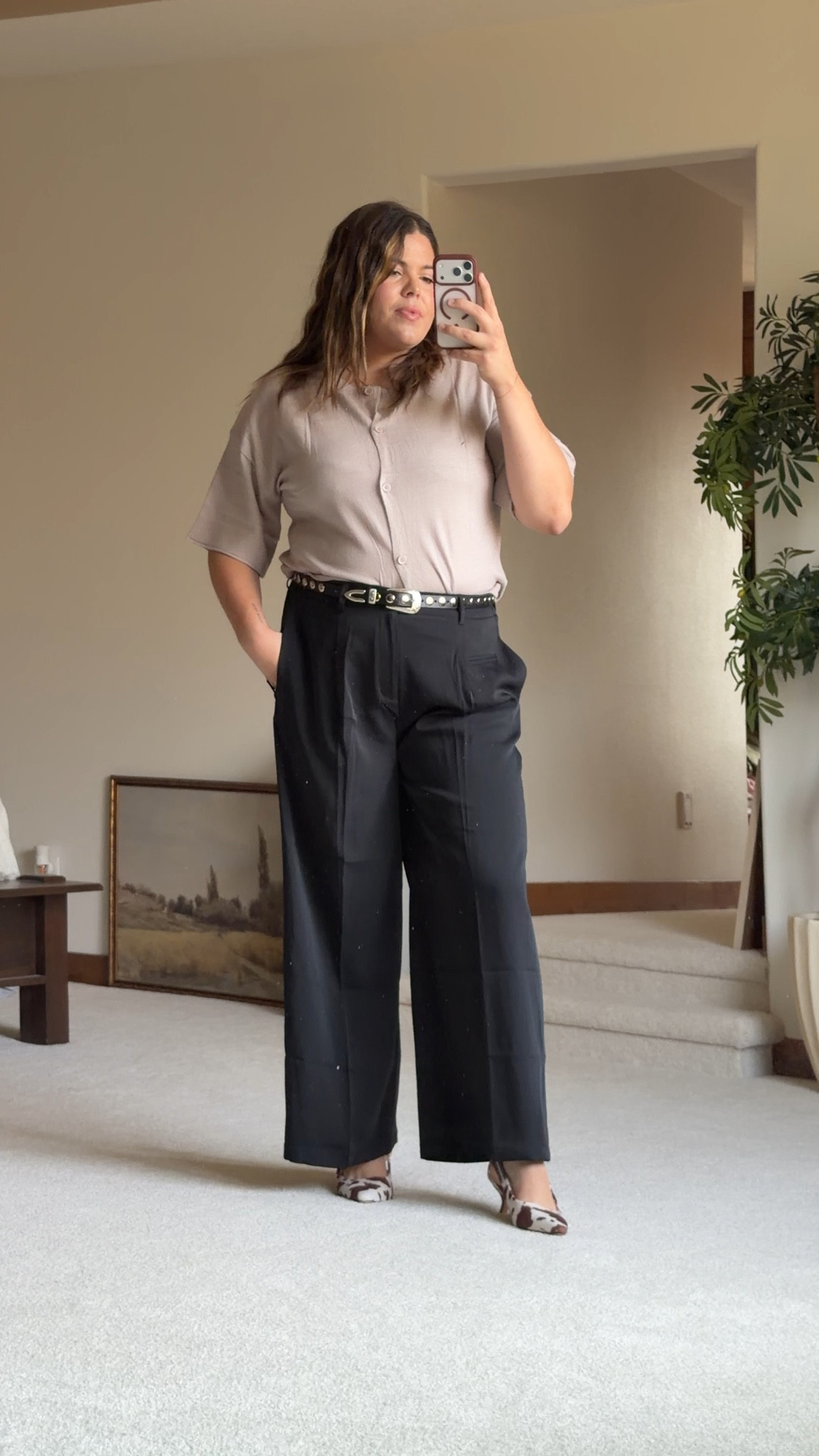 Work outfit from Amazon

Size 14(xl) in trousers and xl in sweater top 