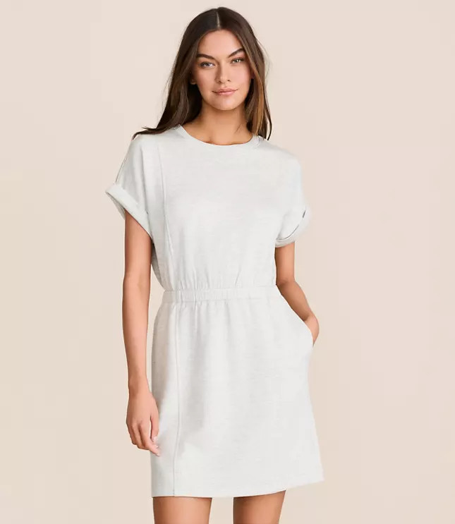 Lou & Grey Heathered Scubasoft Mini Pocket Dress | LOFT