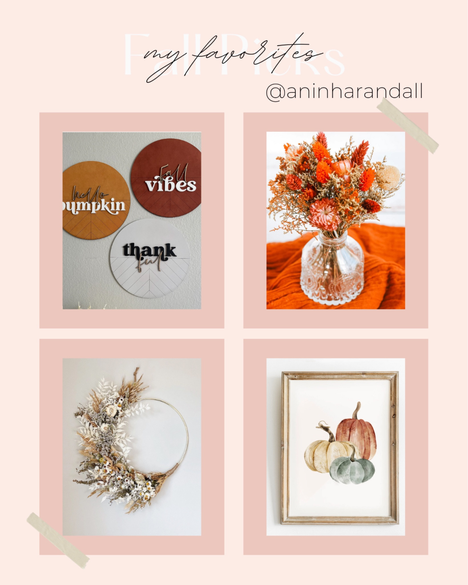 Fall picks, wooden sign, faux flower, wreath, pumpkin picture 

#LTKSeasonal #LTKunder100 #LTKhome