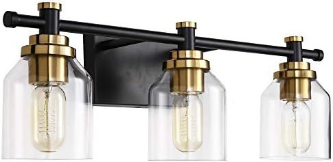 SOLFART Vintage Bathroom Vanity Light Over Mirror Glass Shade Bath Fixtures 3 Lights-7900 | Amazon (US)
