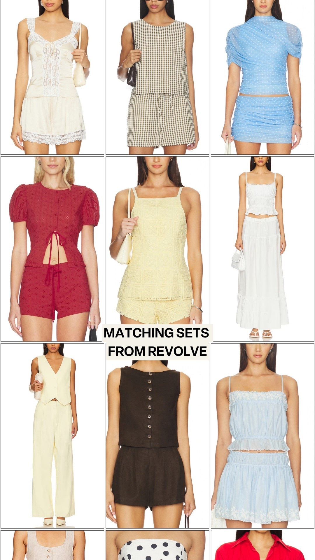 Matching Sets from Revolve! #kathleenpost

Summer outfit Inspo, summer chic looks, summer outfit 2026