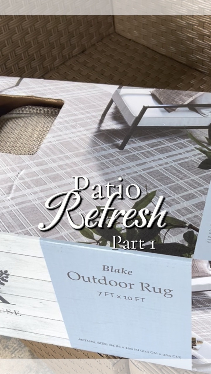 Patio Refresh part 1 ✨ We spend so much time on our back patio it was time for a refresh. I’ve been working on this space and can’t wait to share it stay tuned for part 2 Links are in my bio you can also find it on my Walmart storefront #walmartpartner #homeinspo #patio #patiomakeover #homedecor @Walmart @Mytexashouse