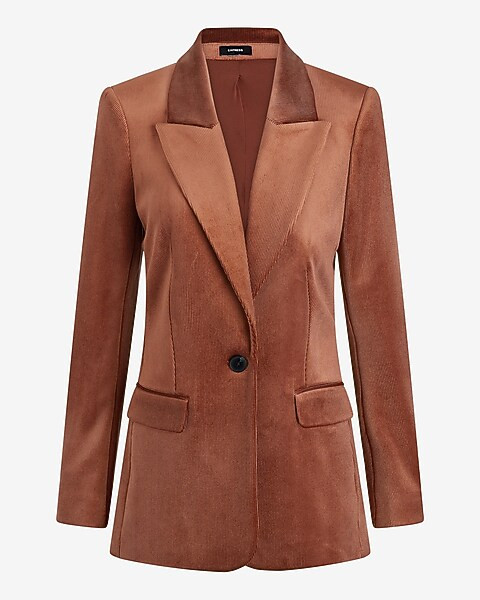 Velvet One Button Corduroy Blazer | Express