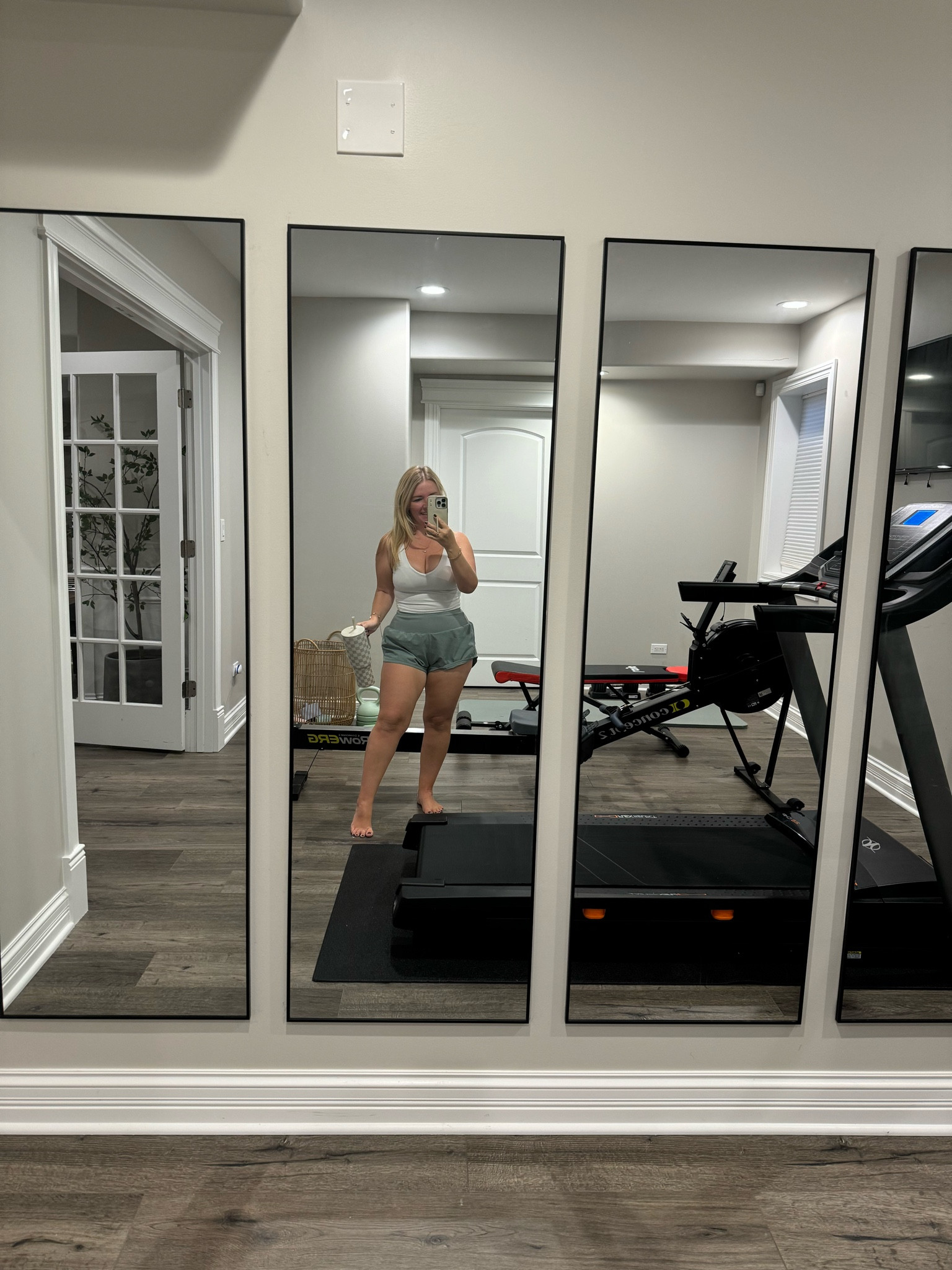 My gym mirrors are on deal for Walmart October Deals and such a great price! We used the screws they come with to hang them up and some double sided tape to keep them in place. @walmart #walmartfinds #walmart #walmarthome 

#LTKStyleTip #LTKSaleAlert #LTKHome