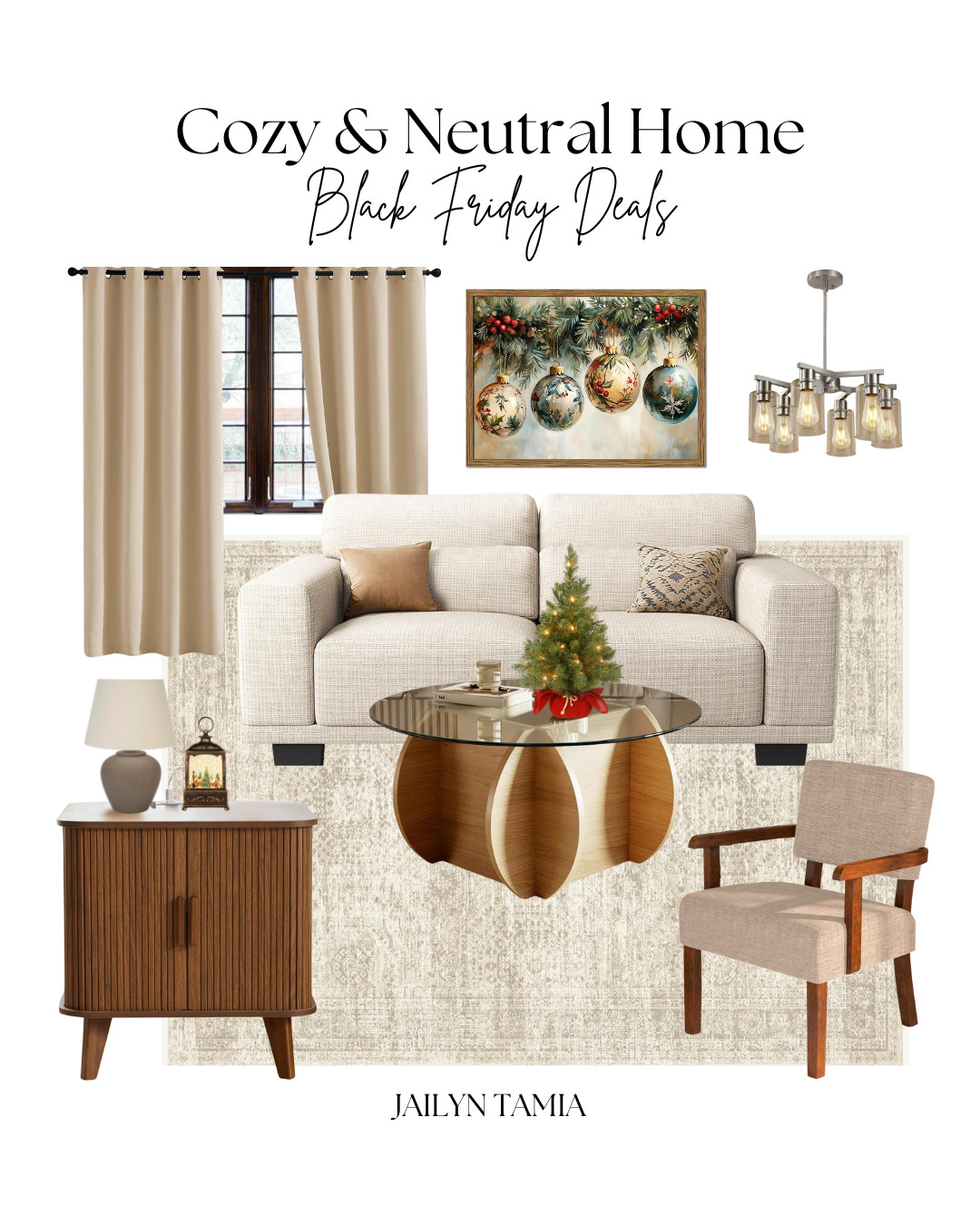 Cozy And Neutral Home Black Friday Deals // Home, Home Finds, Home Must Haves, Home Decor, Home Decor Finds, Neutral Home, Neutral Home Decor, Cozy Home, Cozy Home Decor, Aesthetic Home, Aesthetic Home Decor, Home Decor Living Room, Living Room, Couch, Sofa, Accent Chair, Nightstand, Coffee Table, Table Lamp, Area Rug, Christmas Tree, Chandelier, Wall Art, Curtains 

 #LTKCyberWeek #LTKHoliday #LTKHome