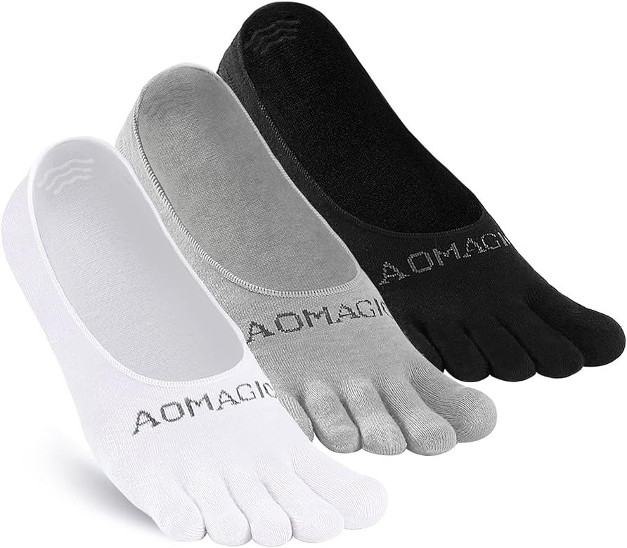 aomagic Toe Socks No Show for Women & Men Running Five Fingers Athletic Invisible Liner Socks, Mo... | Amazon (US)
