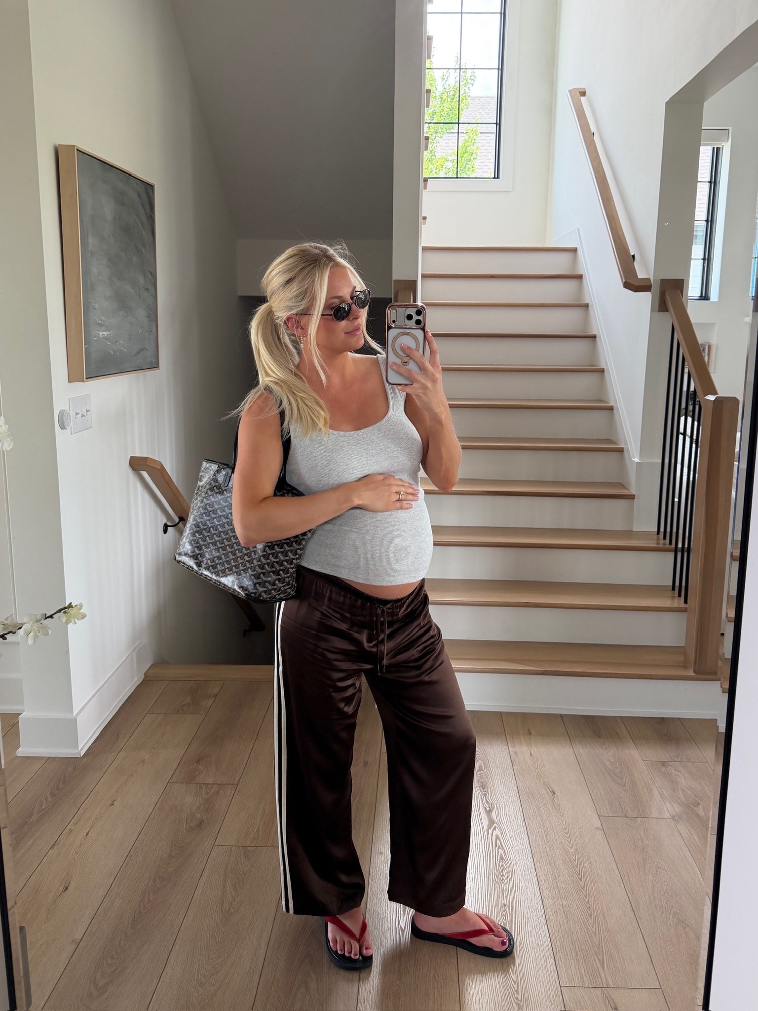 SIZE: med in top & bottoms (sized up in both for pregnancy), linking similar shoes & sunnies! #kathleenpost

Summer chic outfit, summer outfit 2026, casual chic look, bump friendly, maternity look

#LTKootd #LTKSeasonal #LTKBump
