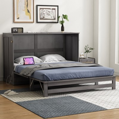 TIRAMISUBEST Queen Size Murphy Bed with Built-In Charging Station and A Large Storage Drawer, Space Saving Design Murphy Cabinet Bed | Target