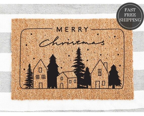 Merry Christmas Doormat Welcome Doormat Housewarming Gift | Etsy | Etsy (US)