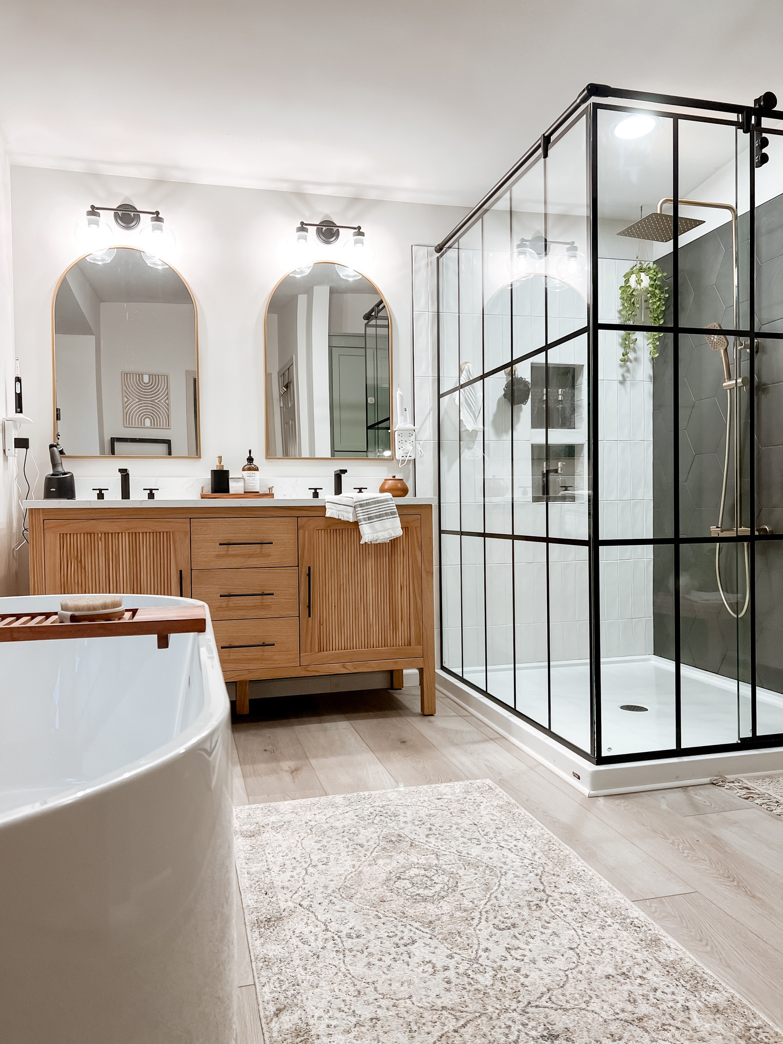 Modern Main Bathroom, Vanity, Shower Enclosure, Floating Tub

#LTKFind #LTKhome #LTKstyletip