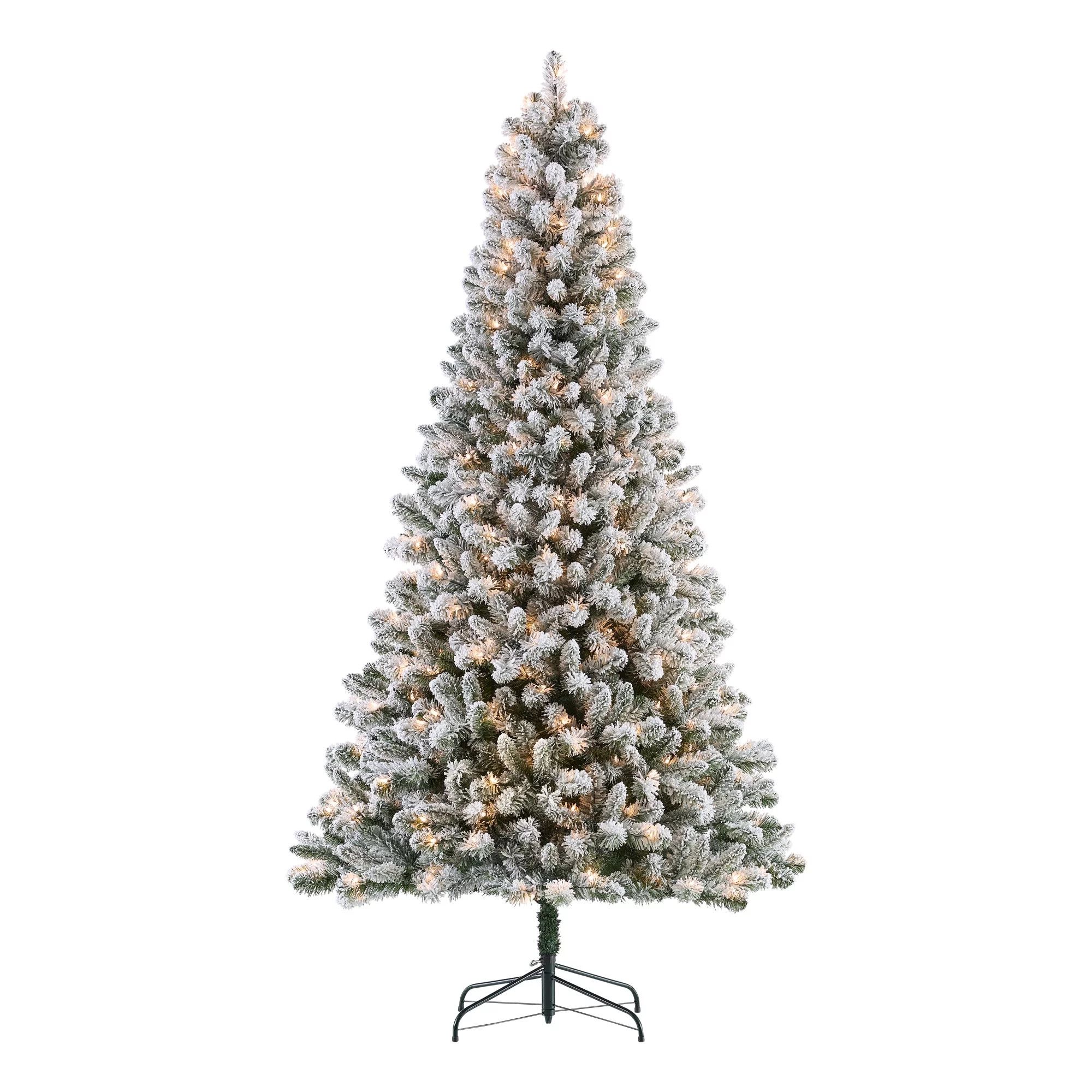 7.5 ft Pre-Lit Flocked Frisco Pine Artificial Christmas Tree, #LTKHoliday #LTKhome #LTKfamily | Walmart (US)