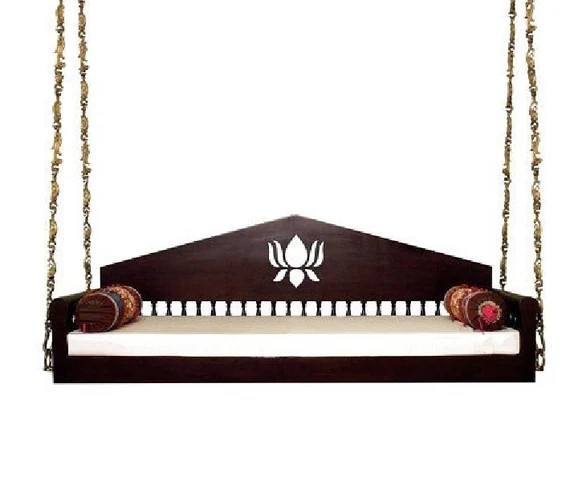 Ceiling Swing Indian handmade louts jhula with chuhion with Metal chain Indian Rose Wood Oojnal | Etsy (US)