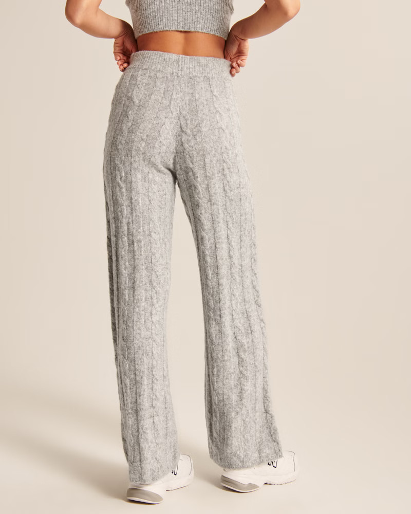 Cable Knit Wide Leg Sweater Pants | Abercrombie & Fitch (US)