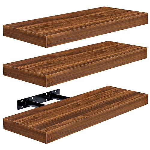 Sorbus 3-Pack Rustic Wood Floating Shelves 16.25""L | HSN