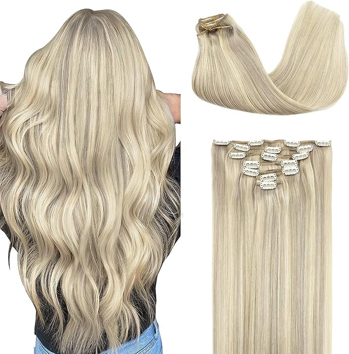 GOO GOO Clip in Hair Extensions Real Human Hair, Remy Human Hair Extensions Clip ins for Women, N... | Amazon (US)