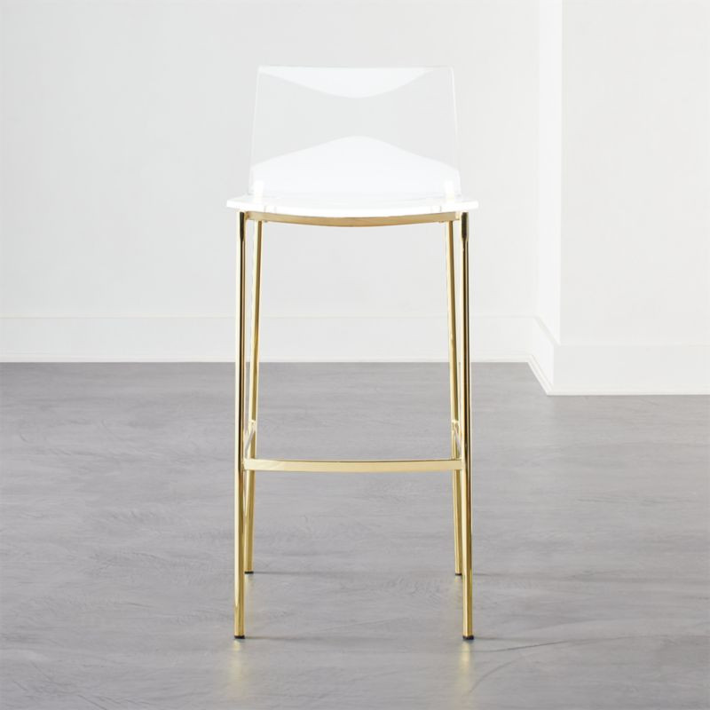 Chiaro Clear Bar Stool Gold + Reviews | CB2 | CB2