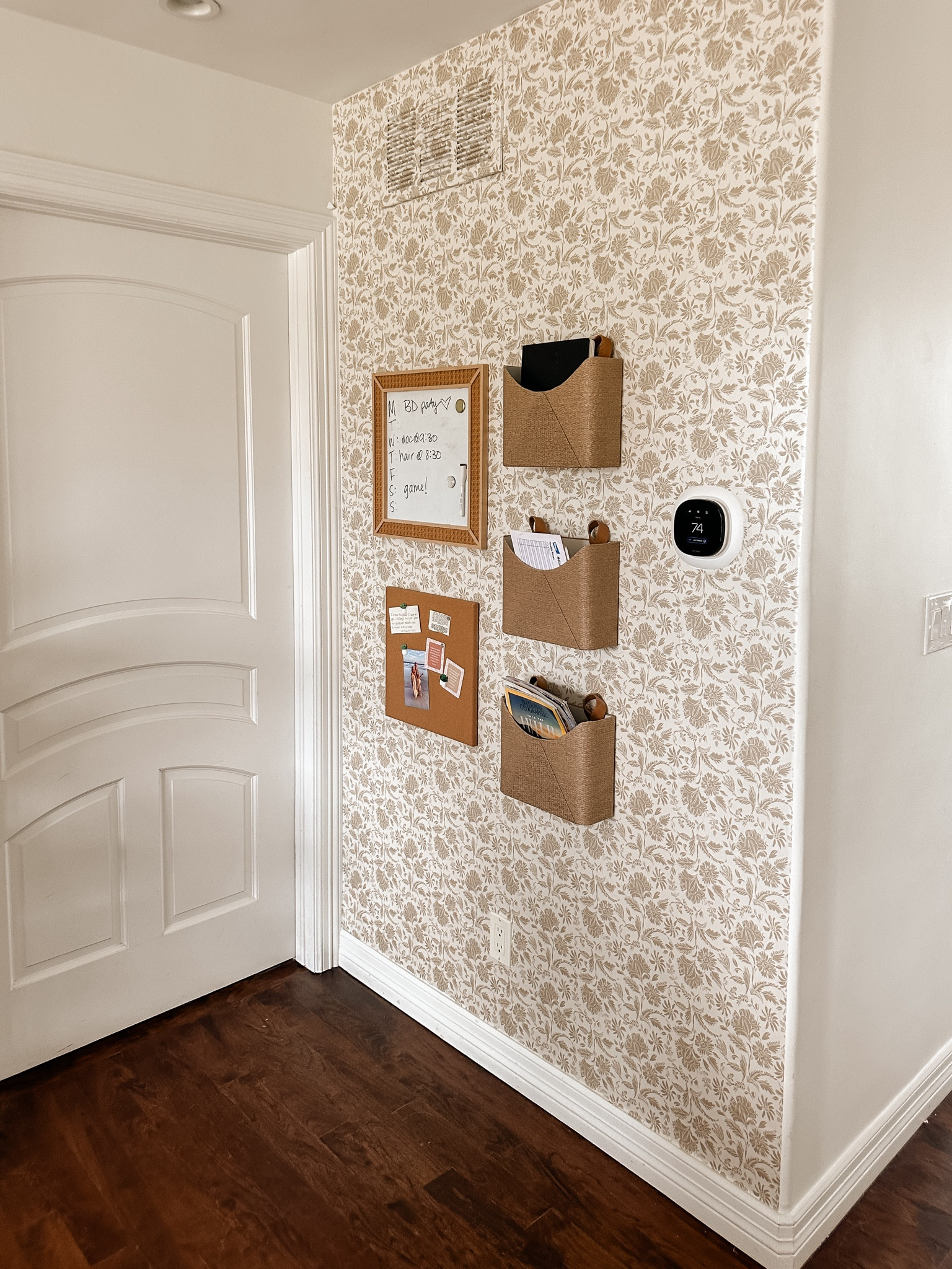 Family command center for back to school!! Peel and stick wallpaper and wall decor from Target. Follow @sarah.joy for more!! 

Target style, target home. 

#LTKHome #LTKSaleAlert #LTKBacktoSchool