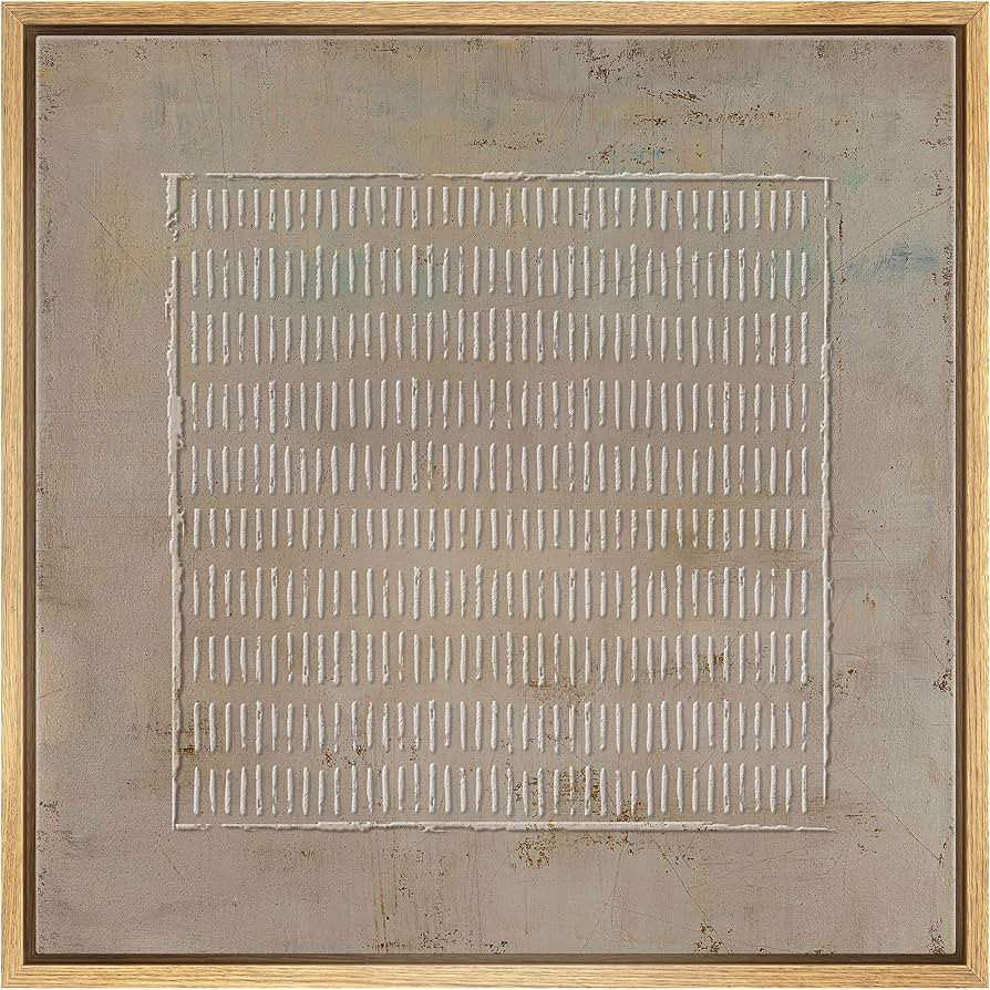 SIGNWIN Framed Canvas Print Wall Art Grunge Pastel Geometric Line Collage Abstract Shapes Illustr... | Amazon (US)