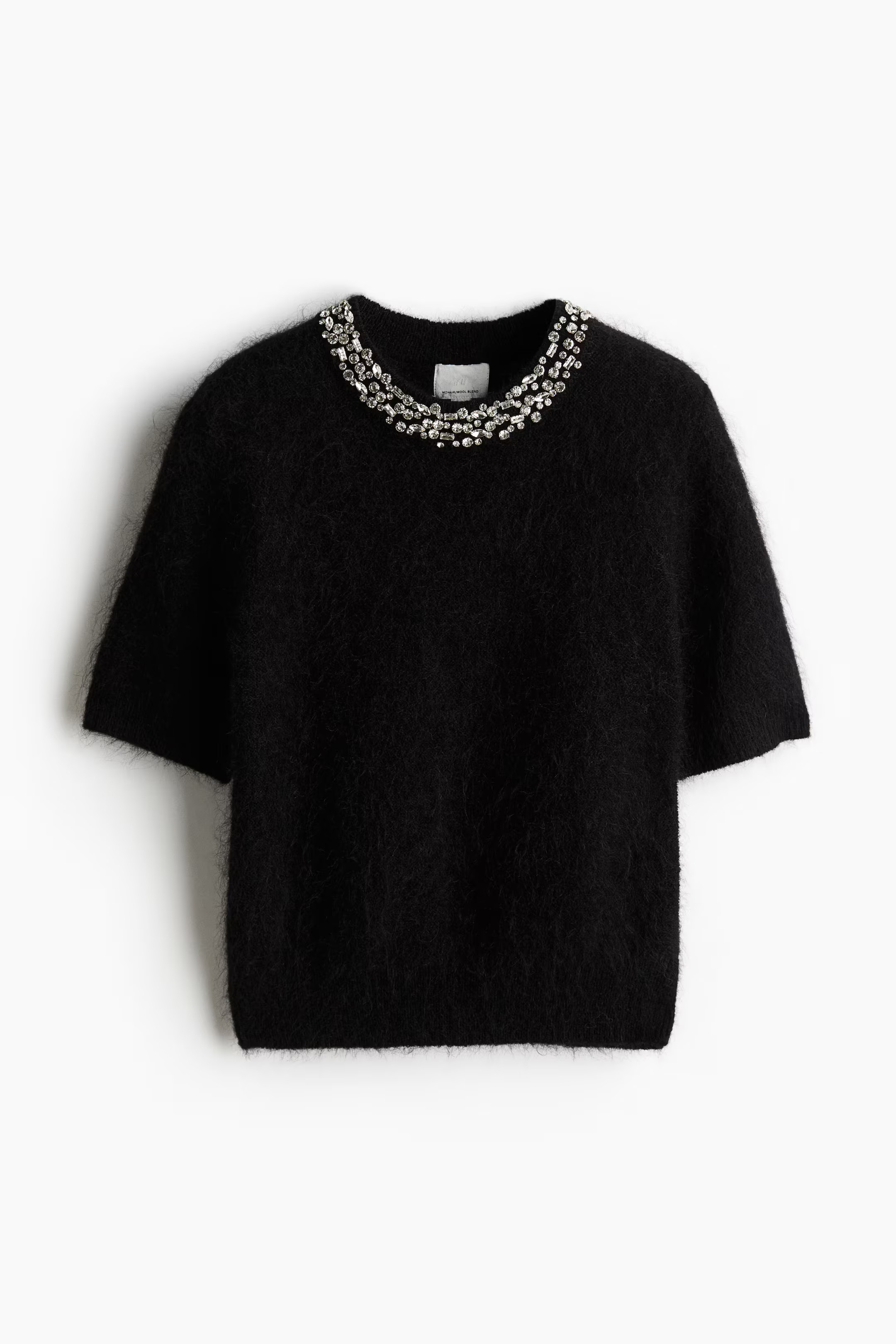 Mohair-blend rhinestone-embellished top | H&M (UK, MY, IN, SG, PH, TW, HK)