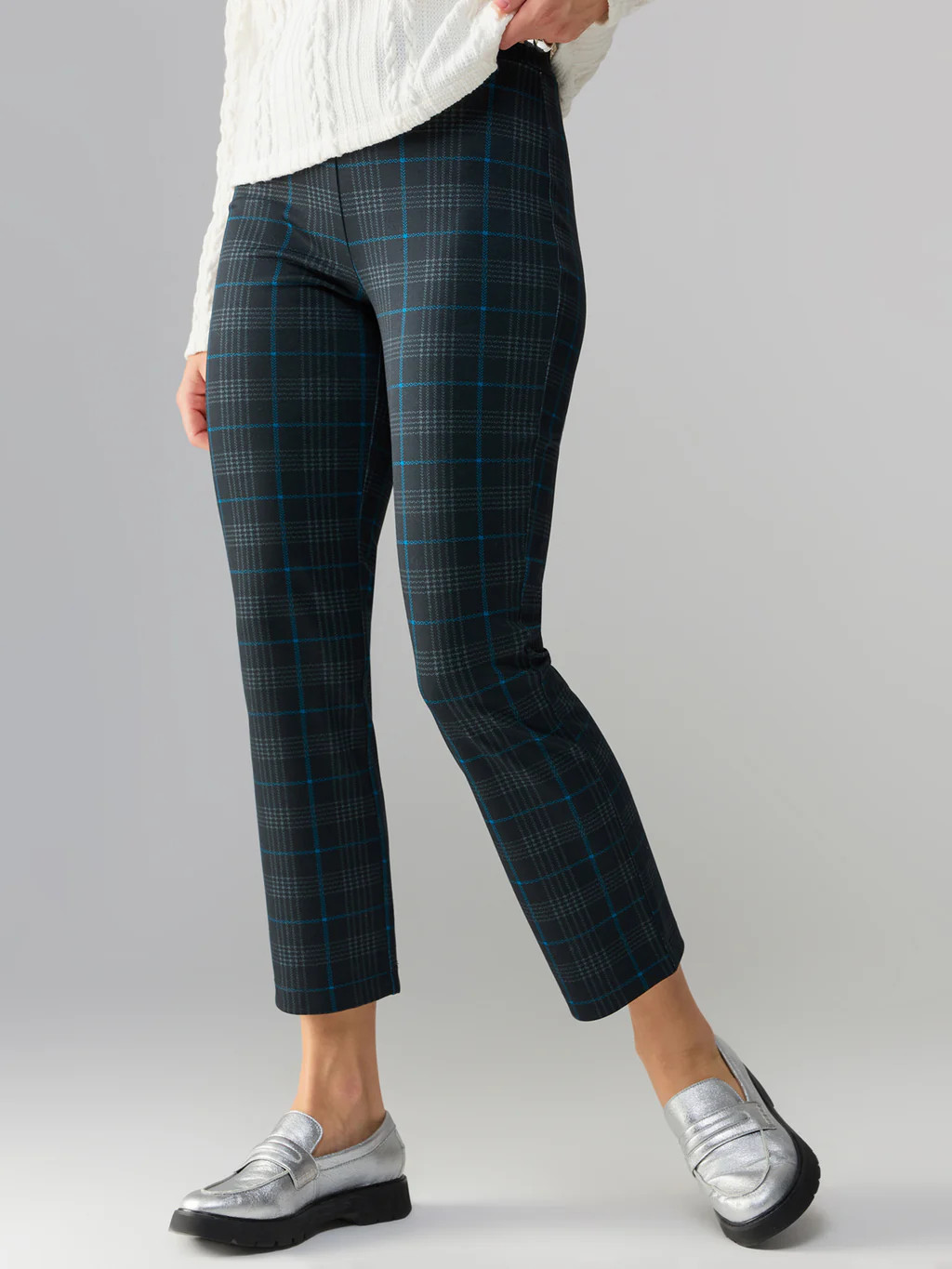 Carnaby Kick Crop Semi High Rise Blue Moon Plaid | Sanctuary Clothing