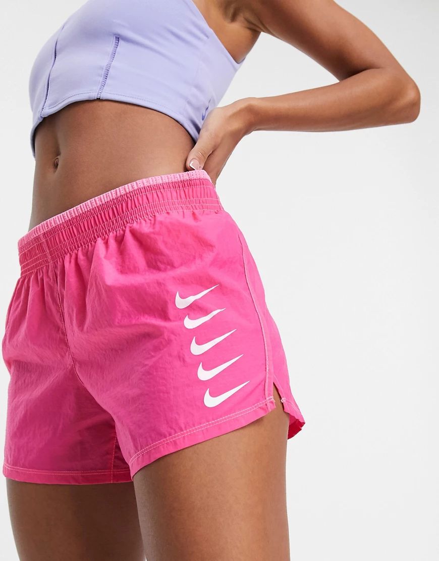 Nike Running swoosh shorts in pink | ASOS (Global)